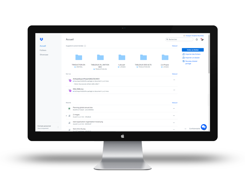 Dropbox, est une application d'organisation de travail vous permet de partager vos fichiers