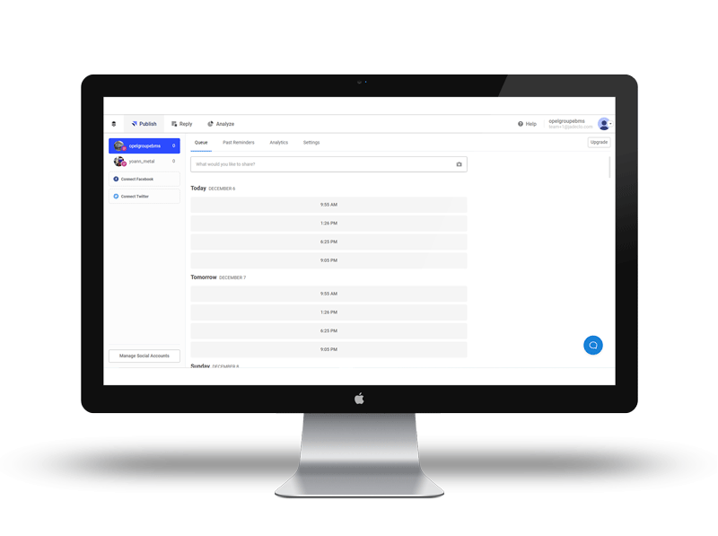 Découvrez le tableau de bord de Buffer et déterminez votre plateforme préférée entre Hootsuite VS Buffer !