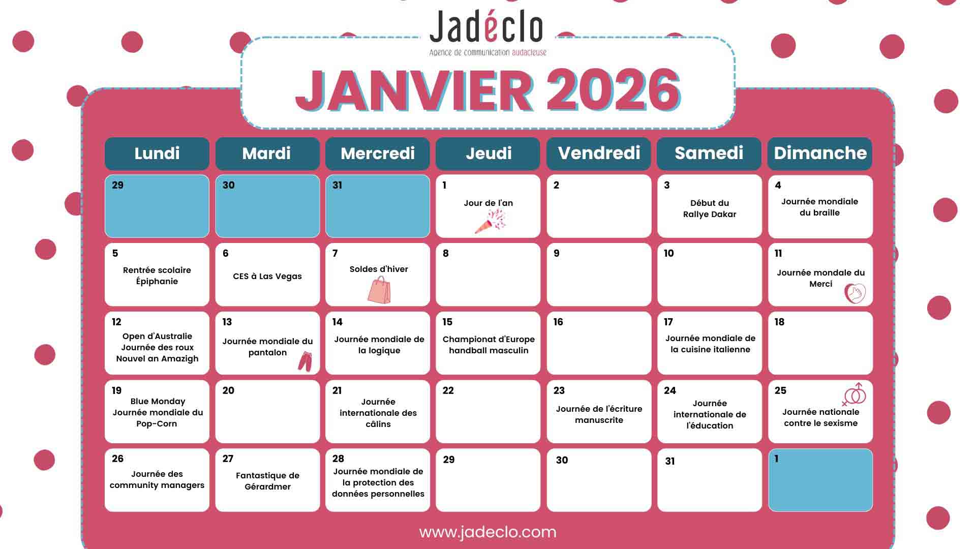 Retrouvez tous les événements clés du mois de février grâce à votre calendrier marronnier février 2026 !