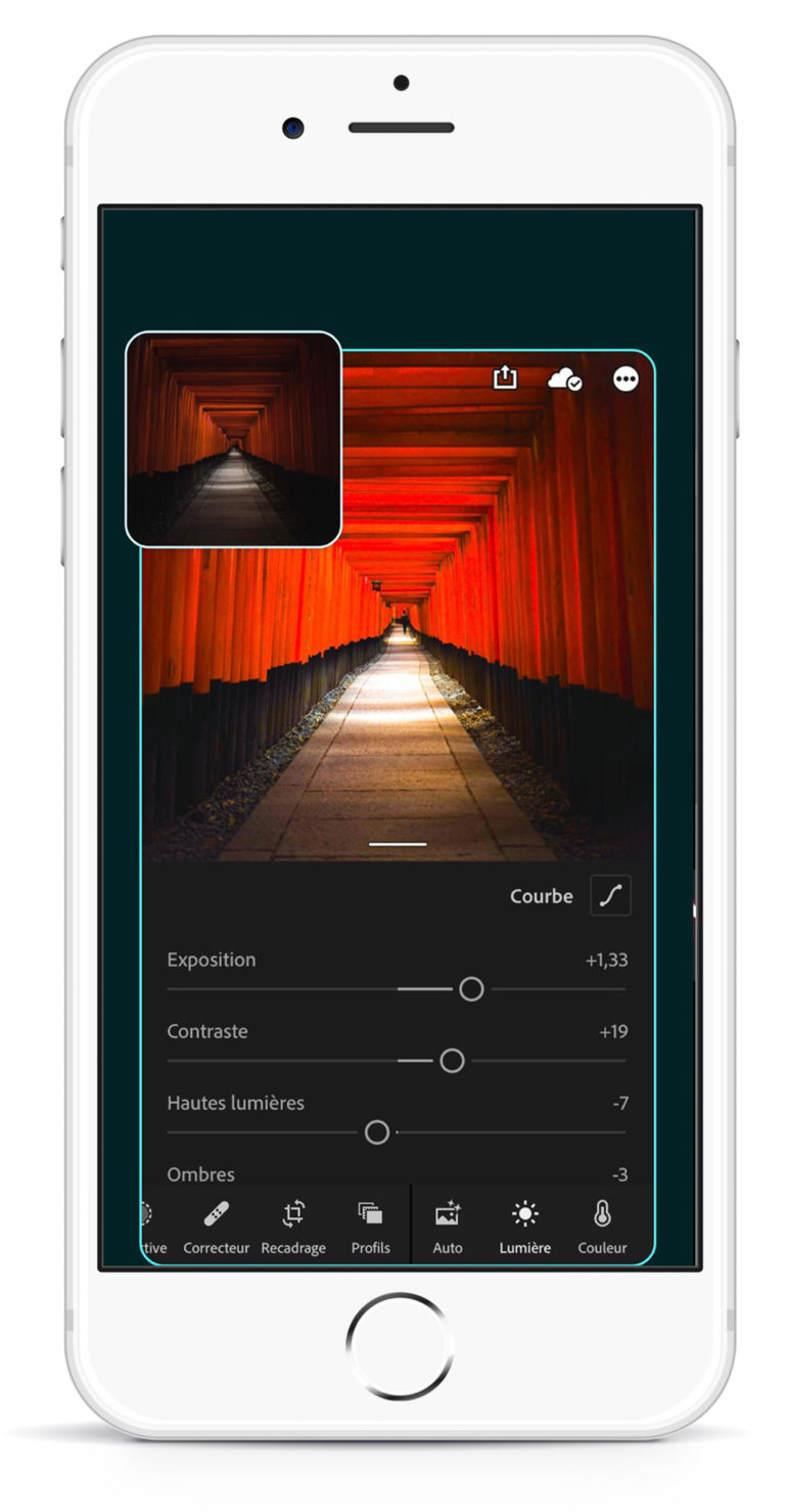 Applications pour feed Instagram : lightroom pour retoucher vos photos