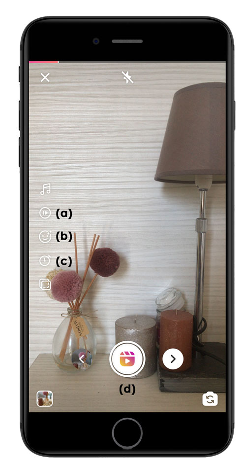 Tournez votre vidéo et utilisez les boutons disponibles sur Instagram Reels
