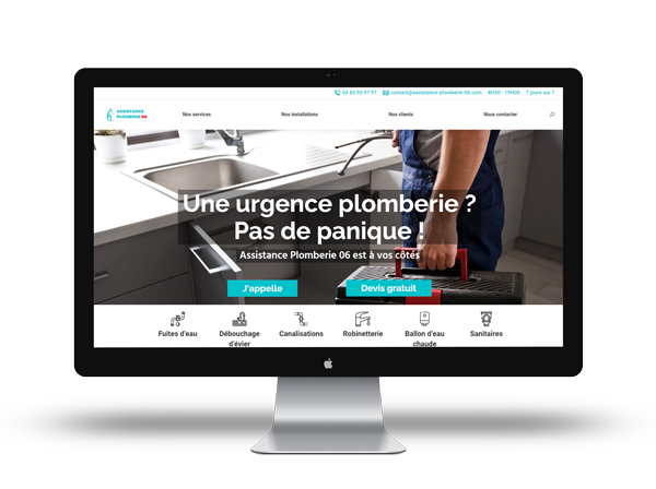 Landing page d'une société de plomberie