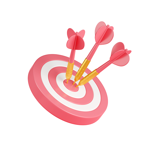 Une cible avec des fléchettes dans le mile